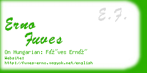 erno fuves business card